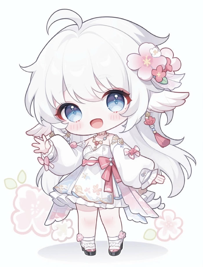chibi tóc dài cute