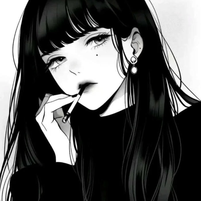 đẹp hình anime nữ trắng đen nhẹ nhàng