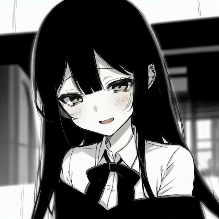 đẹp hình anime nữ trắng đen