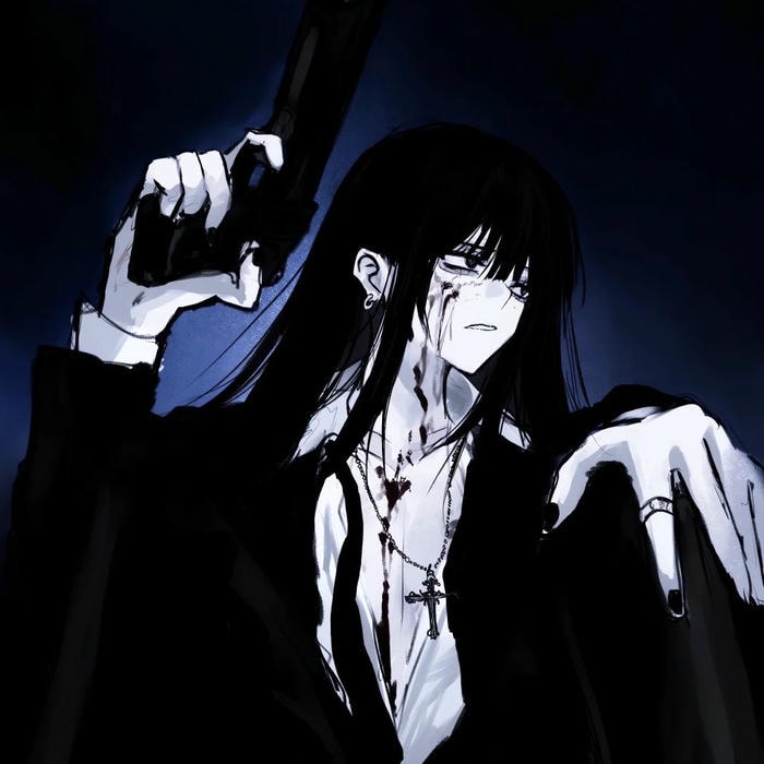 đẹp lạ hình ảnh anime nữ trắng đen