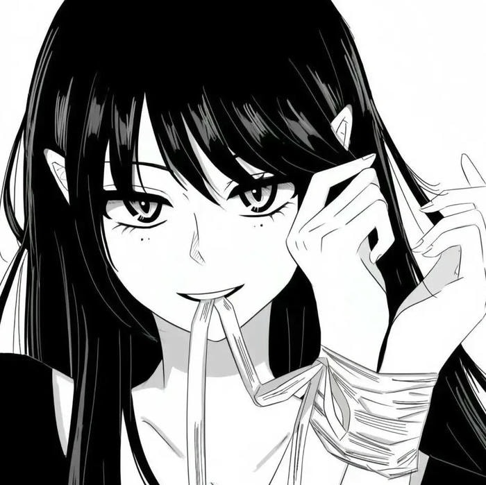 độc đáo hình ảnh anime nữ trắng đen