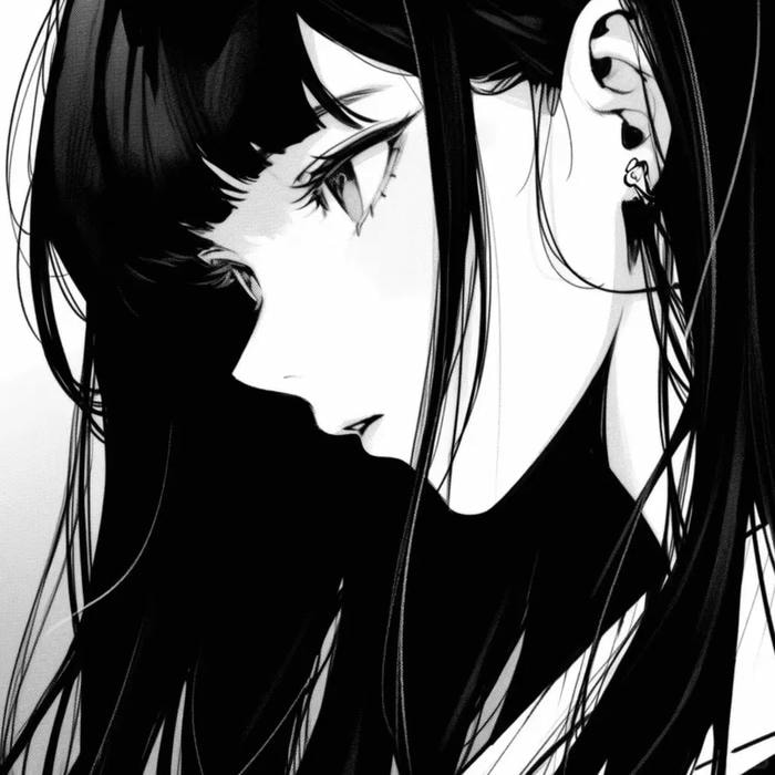 độc lạ ảnh anime nữ trắng đen