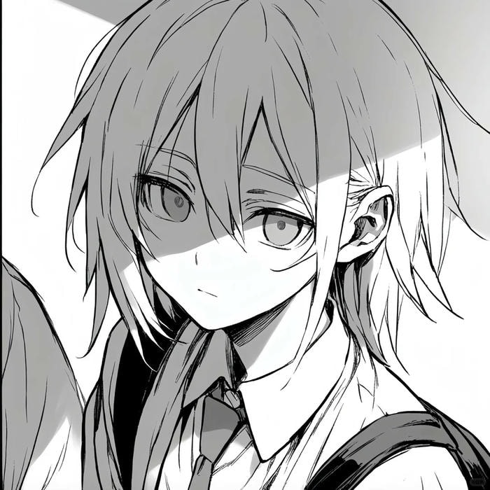 hình ảnh anime nữ trắng đen buồn