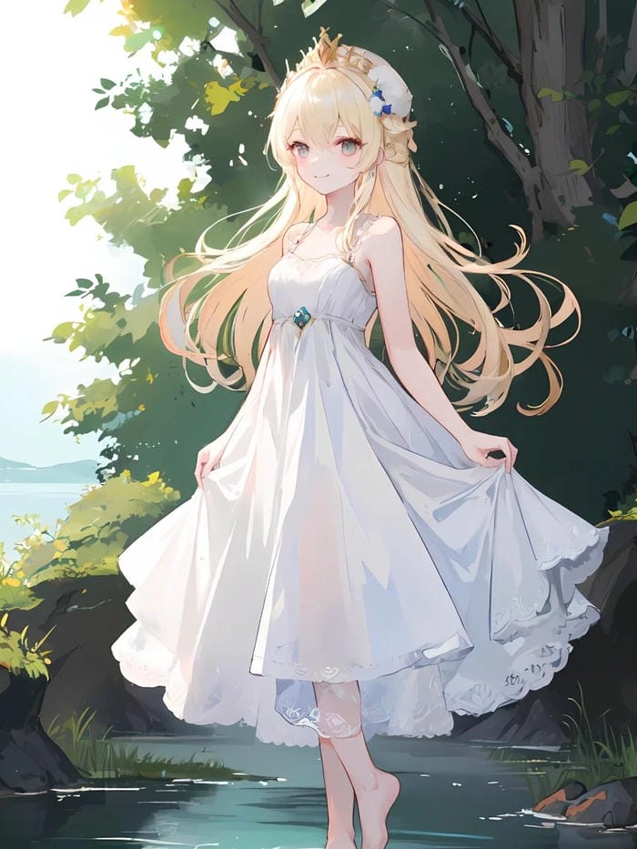 hình ảnh anime tóc vàng dễ thương đáng yêu tinh khôi