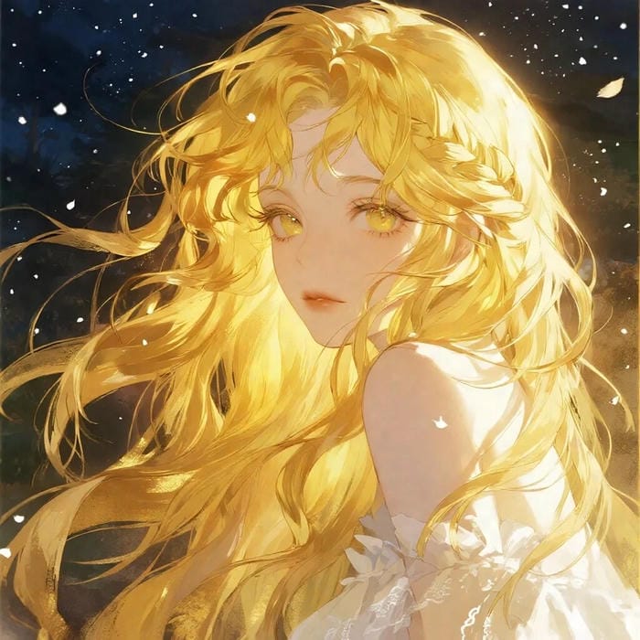 hình ảnh anime tóc vàng lung linh tuyệt sắc