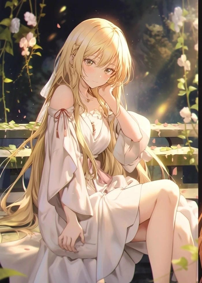 hình ảnh anime tóc vàng nữ xinh đẹp quyến rũ
