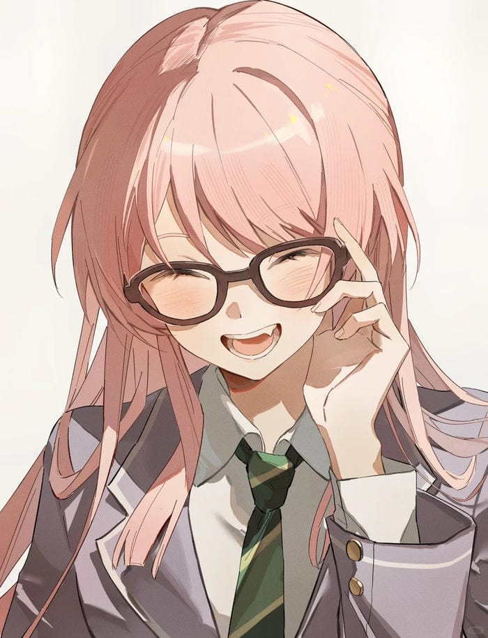 hình anime cô gái đeo kính