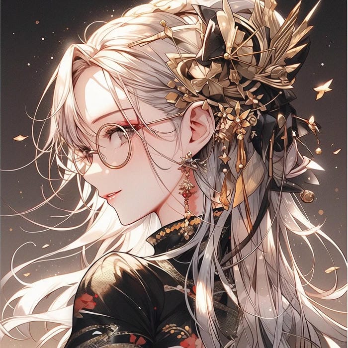 hình anime đeo kính profile