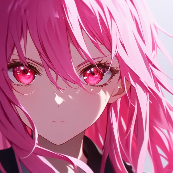 hình anime girl tóc hồng