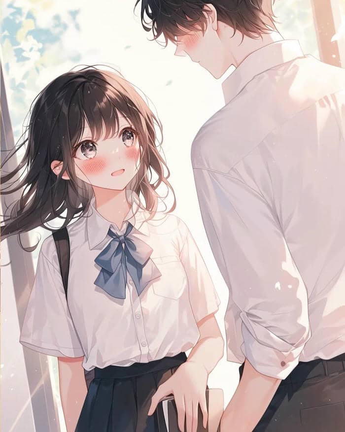 hình anime học sinh đi học