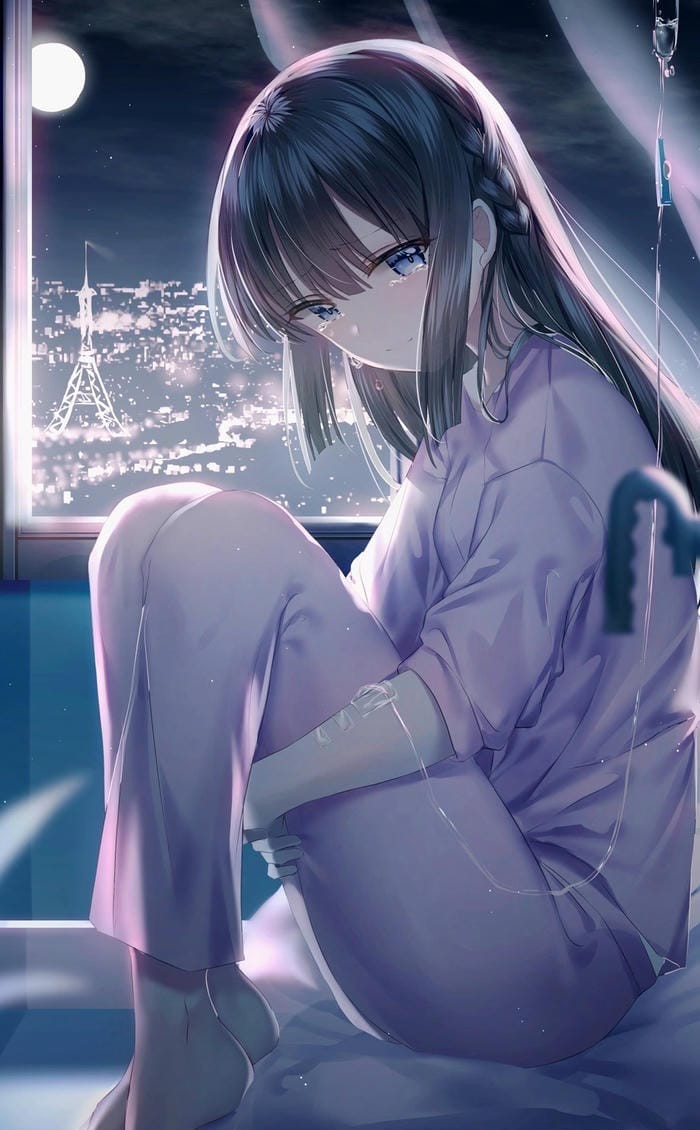 hình anime nữ buồn cute