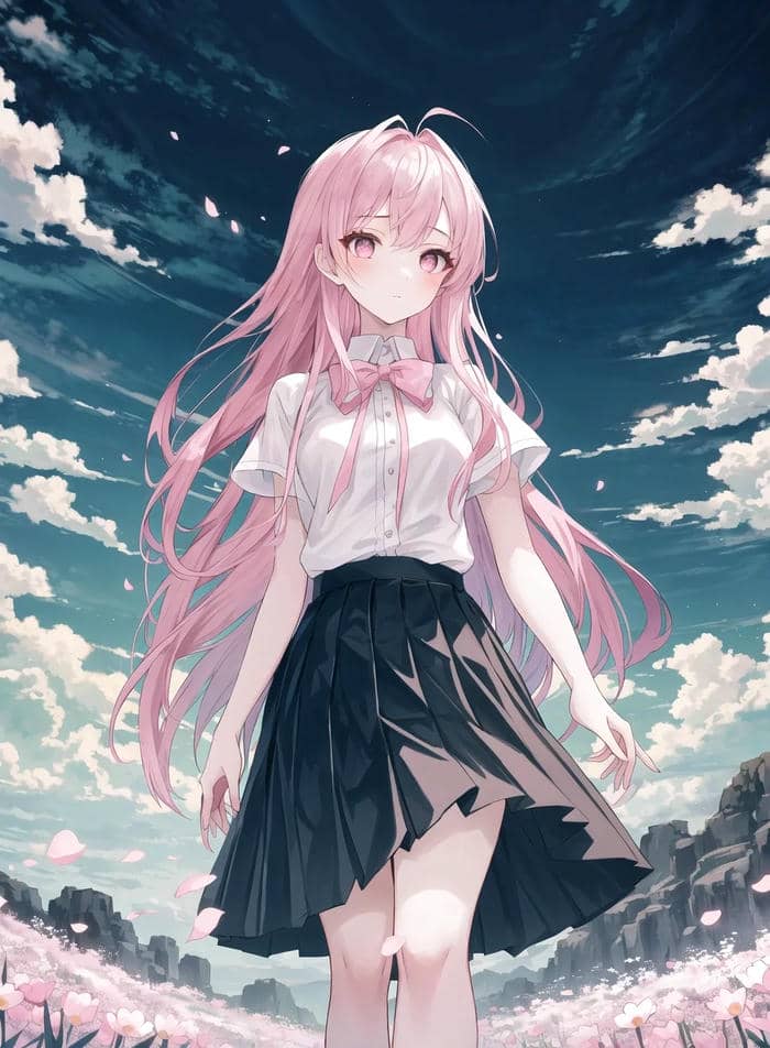 hình anime nữ dễ thương học sinh