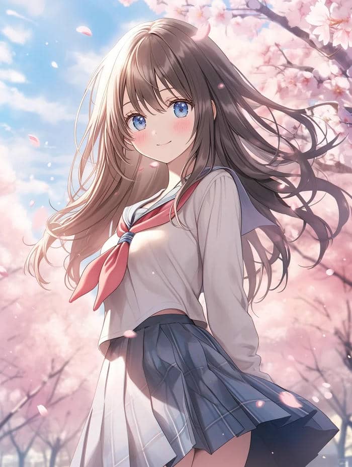 hình anime nữ học sinh sáng tạo