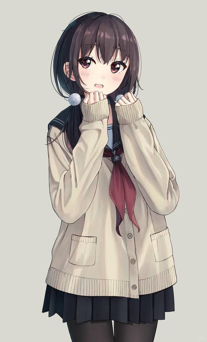 hình anime nữ mặc đồng phục