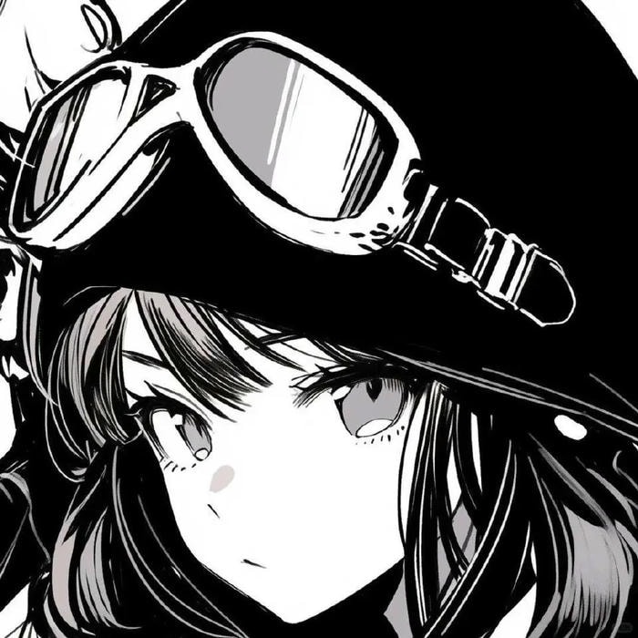 hình anime nữ trắng đen dễ thương