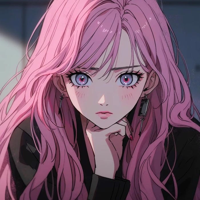 hình anime tóc hồng hiện đại