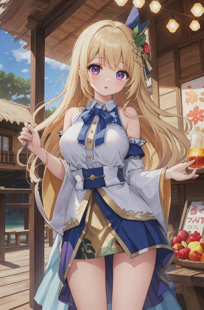 hình anime tóc vàng cực đẹp lung linh nổi bật