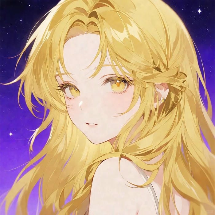 hình anime tóc vàng phong cách dễ thương đáng yêu