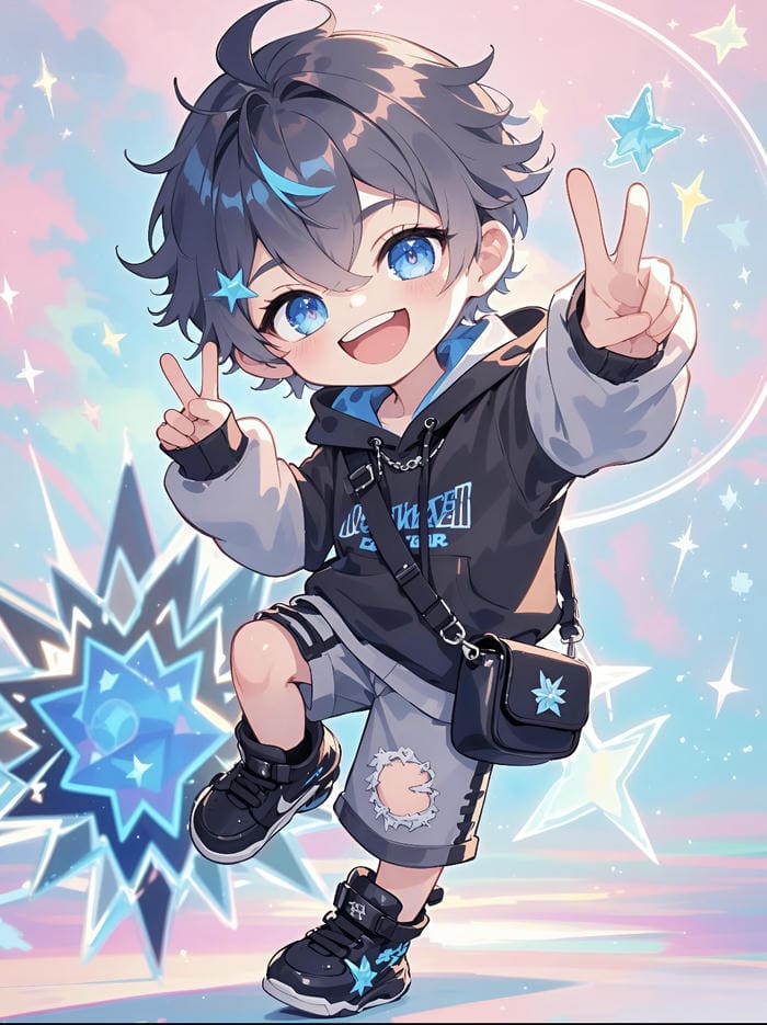 hình chibi nam thần thái lạnh