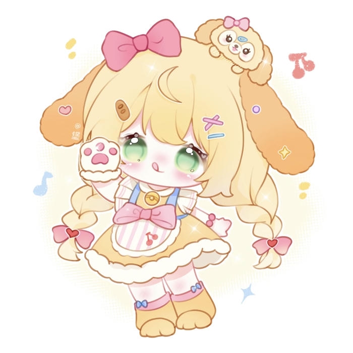 hình chibi nữ nắm tay trái tim