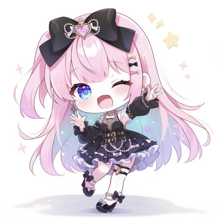 hình chibi nữ tóc dài