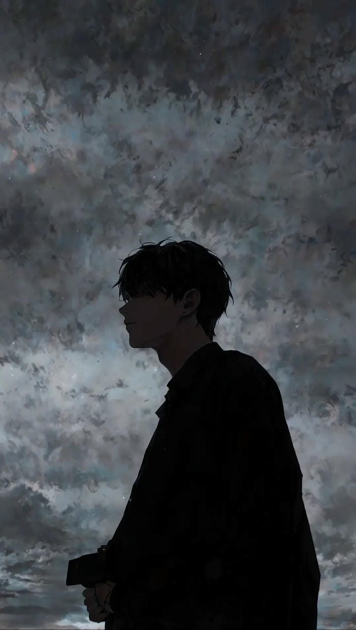 hình nền anime nam đen trắng