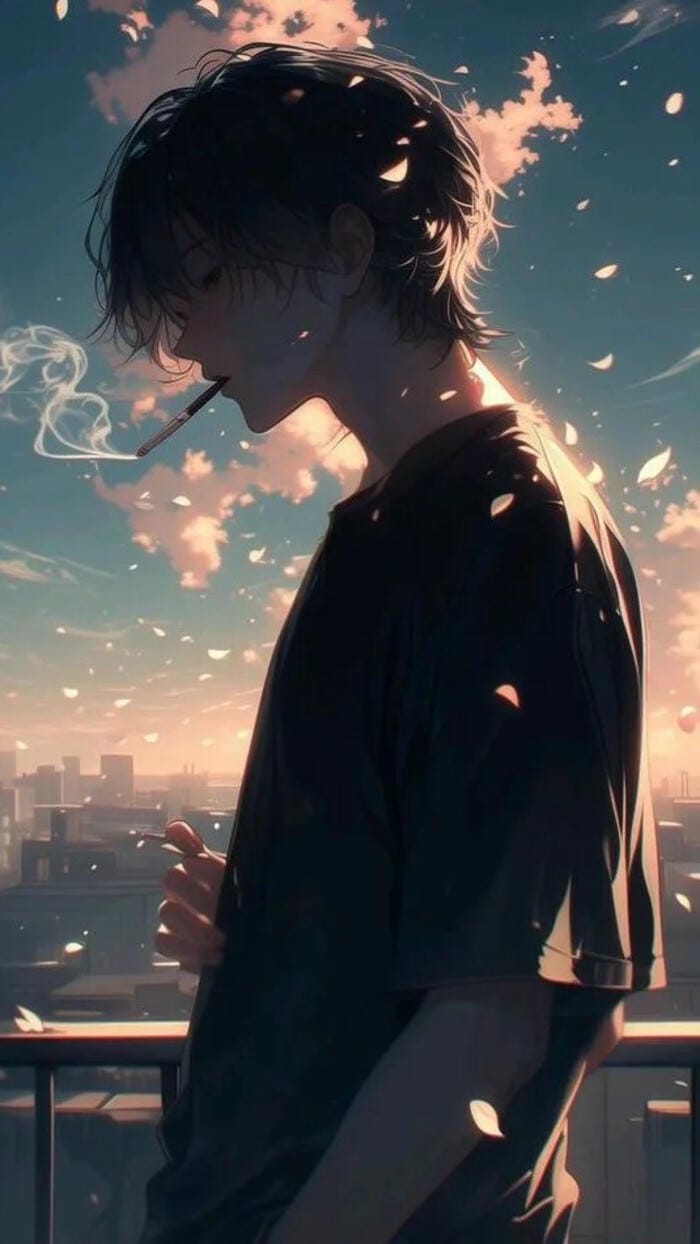 hình nền anime nam tâm trạng