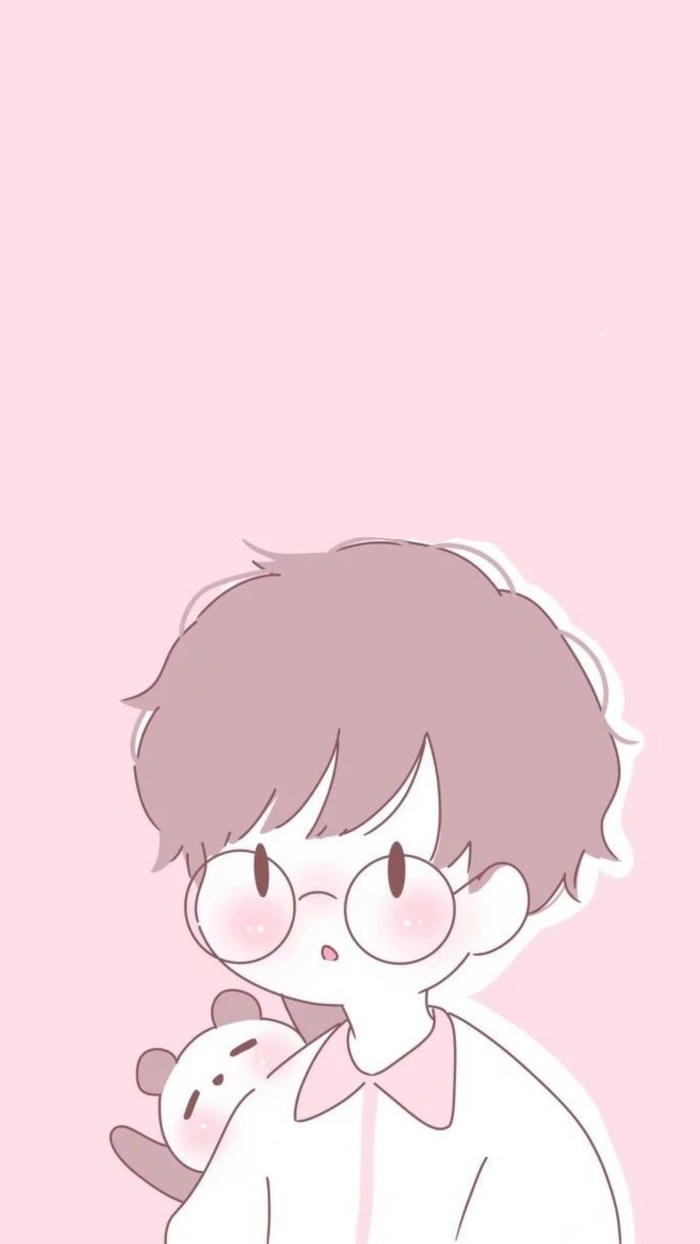 hình nền chibi hồng pastel