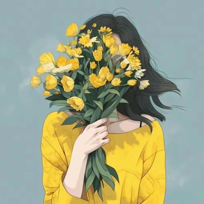 tâm trạng thể hiện qua avatar nữ che mặt