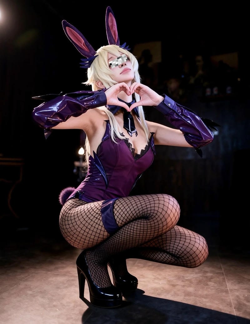 tạo dáng cosplay anime làm nổi vóc dáng gợi cảm