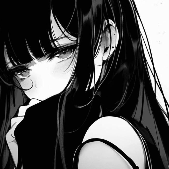 trắng đen ảnh anime nữ