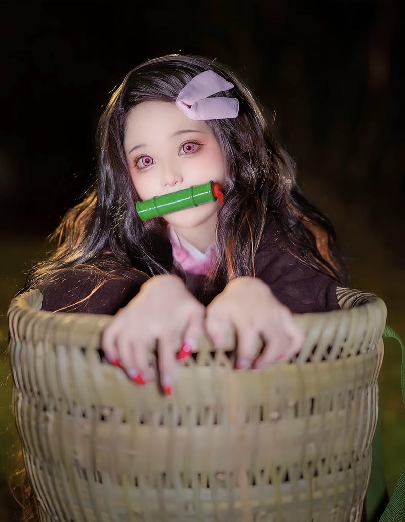 trang phục Nezuko Kamado trong cosplay anime