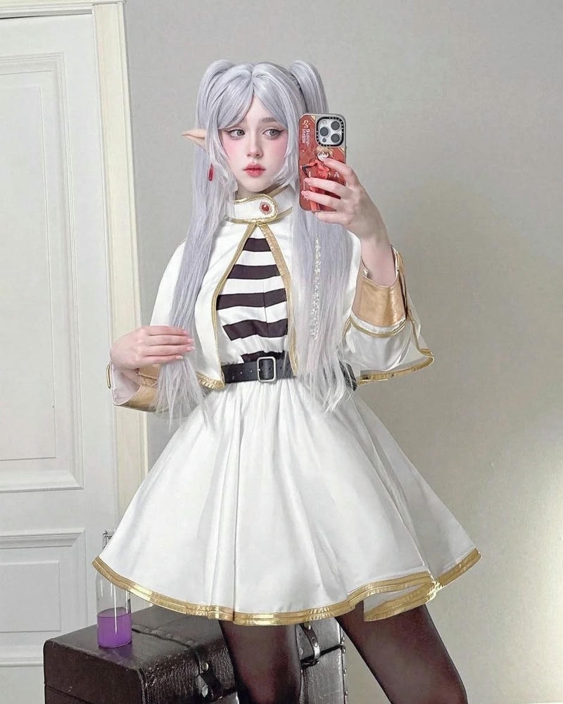 Ảnh frieren cosplay tạo hình fantasy nhẹ nhàng