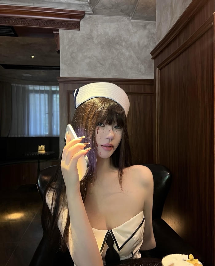 Bức hình cosplay halloween cho thấy phong cách hóa trang riêng