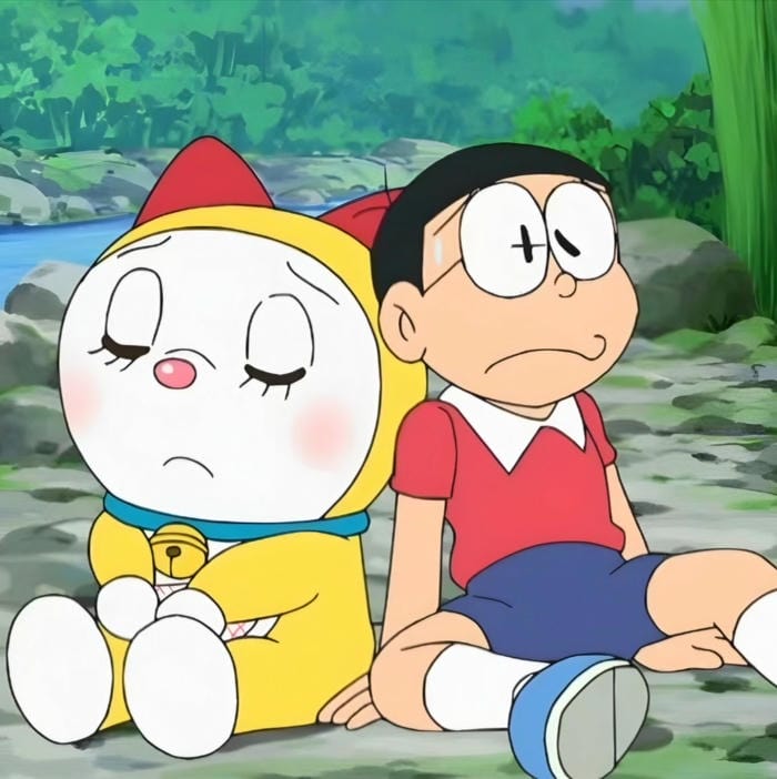 ảnh Nobita chiến đấu hết sức lực