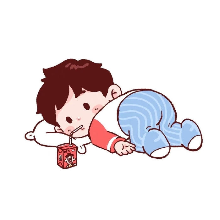 ảnh chibi bé trai thể hiện sự tinh nghịch nhẹ nhàng