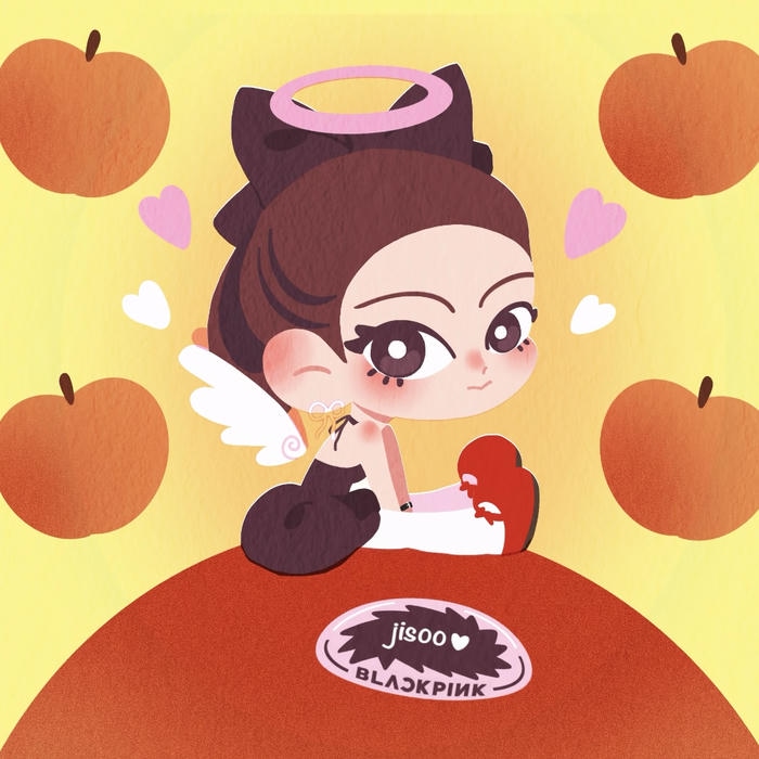 ảnh chibi jisoo cùng đôi cánh thiên thần nhỏ