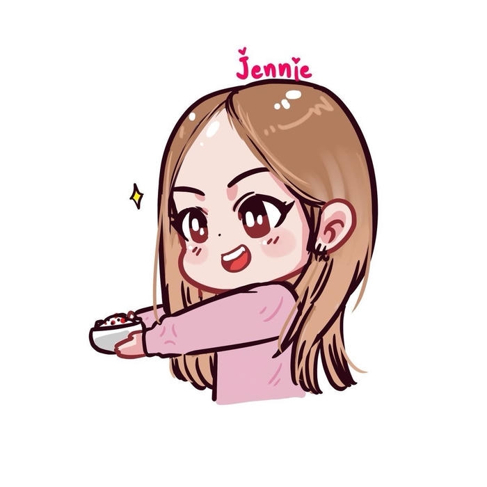ảnh jennie chibi phiên bản nhân vật hoạt hình thu nhỏ