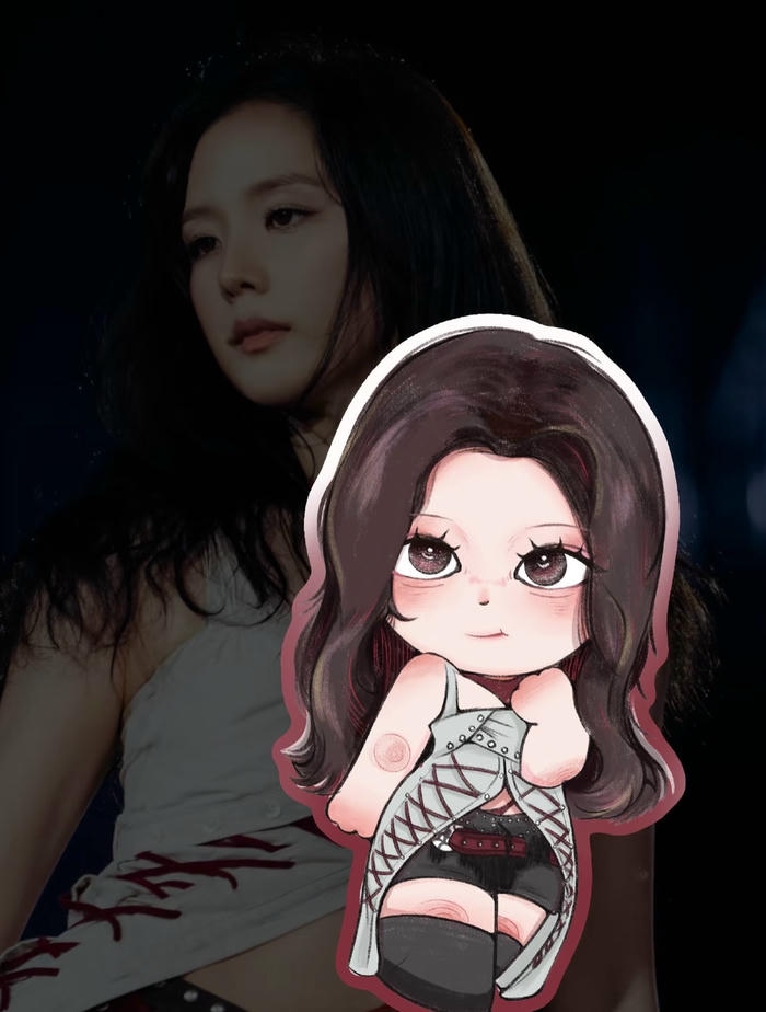 ảnh jisoo chibi dáng nhỏ xinh cân đối