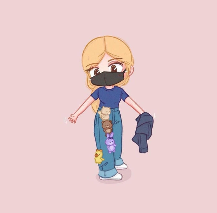 ảnh rose chibi với tạo hình nhân vật nhỏ nhắn