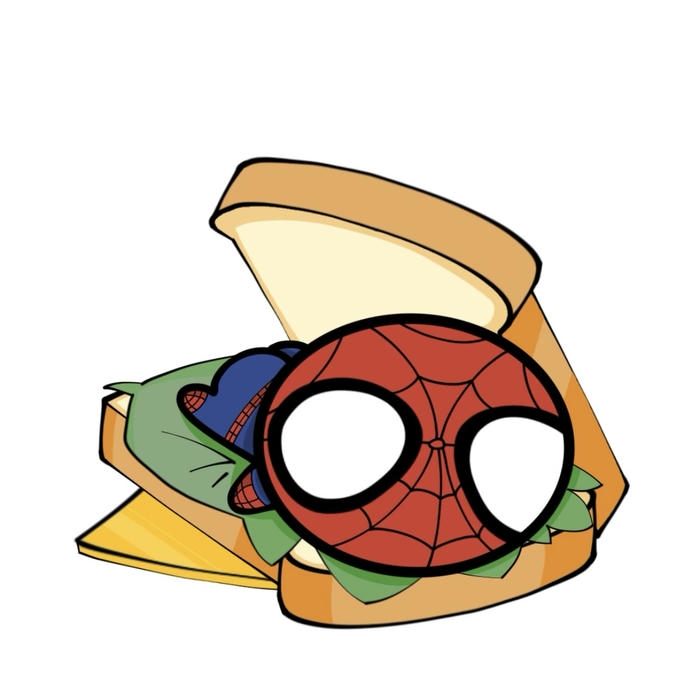ảnh spider man chibi làm nguyên liệu cho bánh sandwich