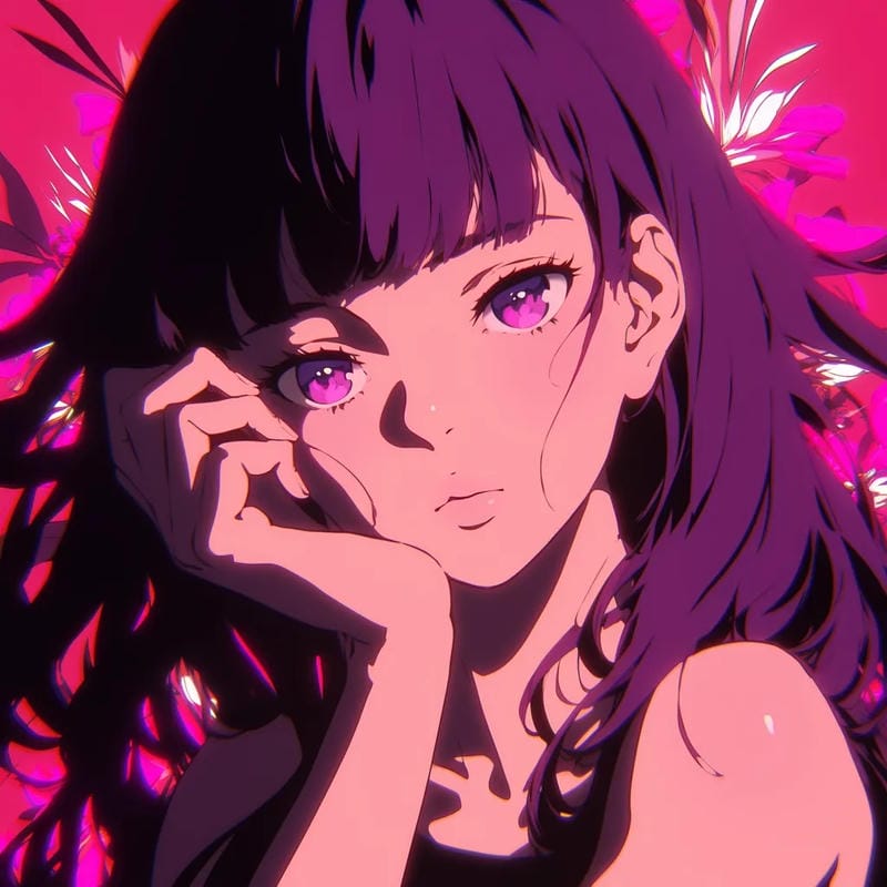 avatar anime nữ ánh mắt lạnh vô cảm