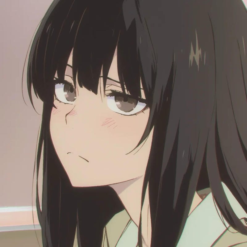 avatar anime nữ ngầu lạnh lùng nét mặt vô cảm