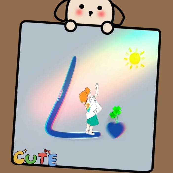 avatar chữ l nền trơn sạch