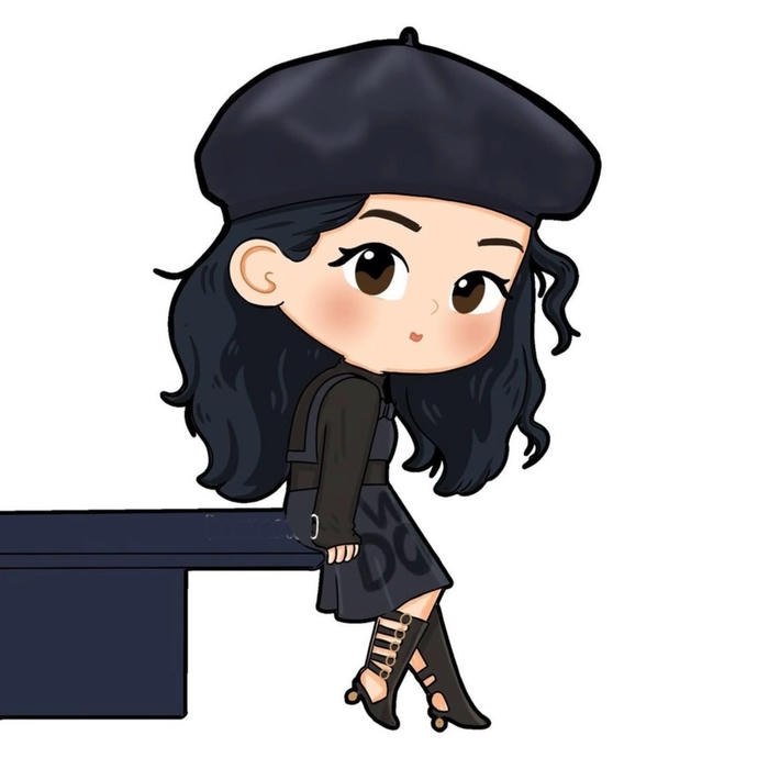 bức ảnh jisoo chibi biểu lộ tươi tắn tự nhiên