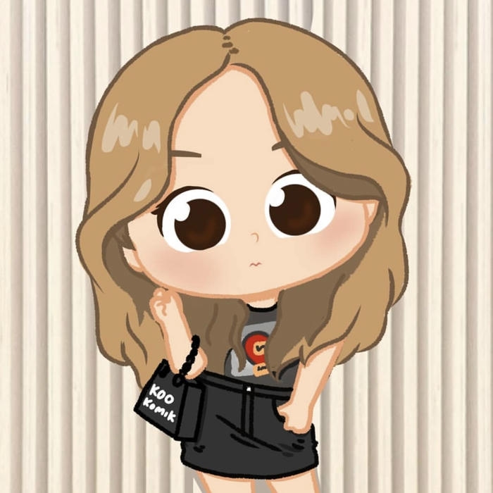 bức ảnh jisoo chibi tóc dài mềm mại tự nhiên