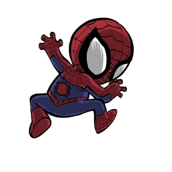 bức ảnh spider man chibi hình ảnh siêu anh hùng thu nhỏ