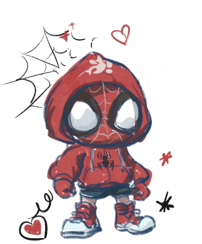 bức ảnh spider man chibi tư thế đứng vững chắc