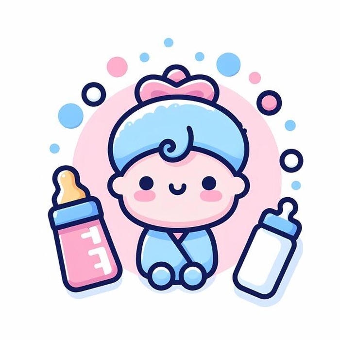 bức hình em bé chibi mô phỏng em bé mới sinh