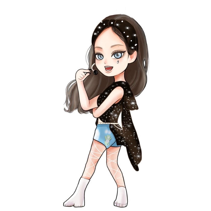 bức hình jennie chibi bố cục cân đối